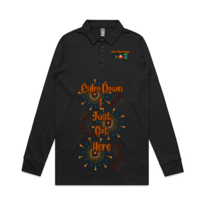 Char-char Indigenous designed long sleeve polo shirt  Thumbnail