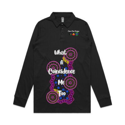 Char-char Indigenous designed long sleeve polo shirt  Thumbnail