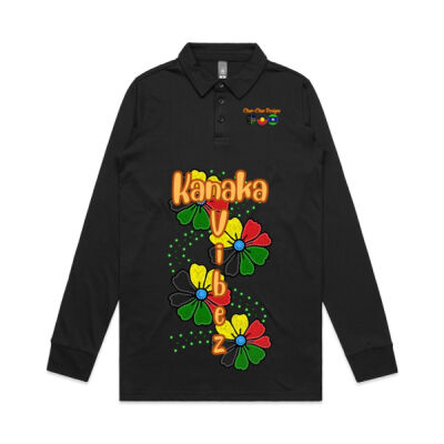 Char-char Indigenous designed long sleeve polo shirt  Thumbnail