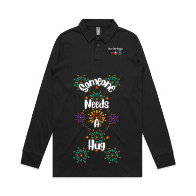 Char-char Indigenous designed long sleeve polo shirt  Thumbnail
