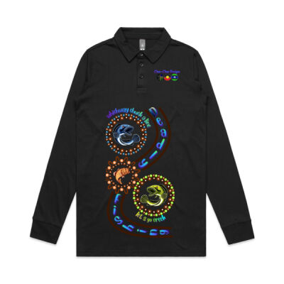 Char-char Indigenous designed long sleeve polo shirt  Thumbnail